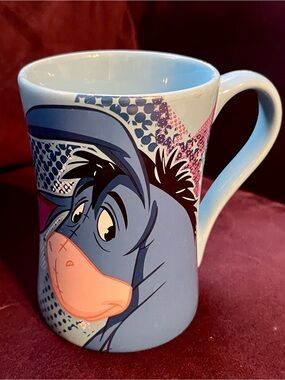 Disney Eeyore Blue Pink Accent Ceramic Mug